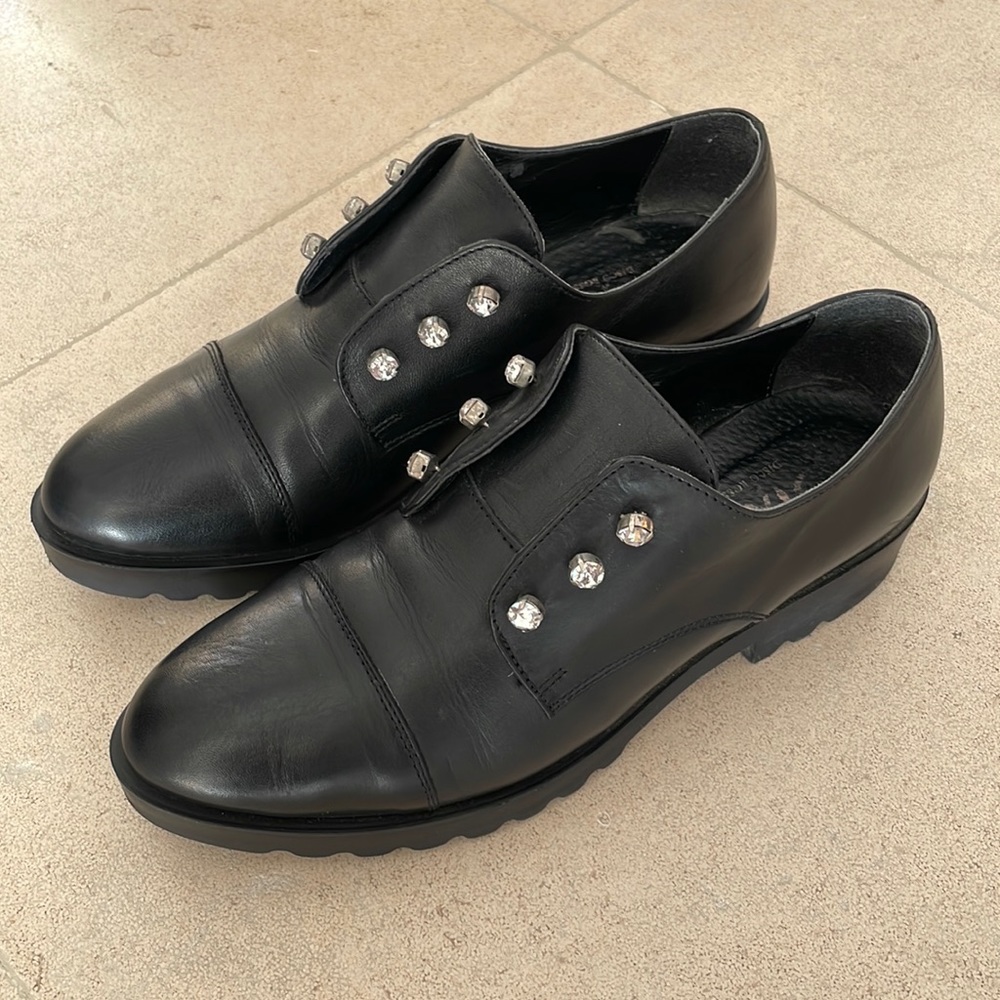 Disco Rosso Italian Leather Studded Loafers